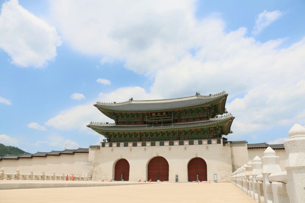 Gwanghwamun Gate in Seoul, a historic landmark and iconic performance location for BTS.