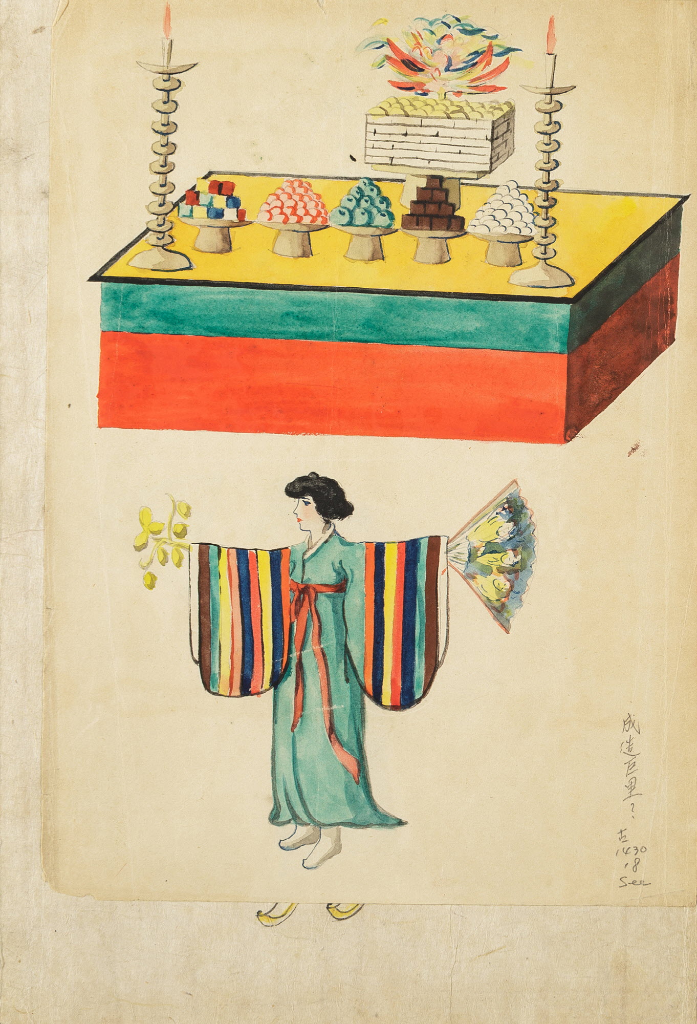 Changbu-geori: Shamanic ritual honoring the patron spirit of performers, from Kyujanggak Archives.